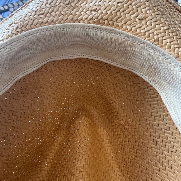 Hat Attack 100% Paper Straw Brimmed Hat Beach Wedding Honeymoon Adjustable Tan - Picture 9 of 9